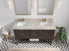 Catalina 60 in W x 22 in D Free Standing Reeded Double Sink Bathroom Vanity - photo 23