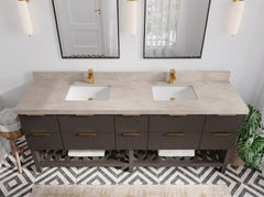 Catalina 84 in W x 22 in D Free Standing Reeded Double Sink Bathroom Vanity - photo 29