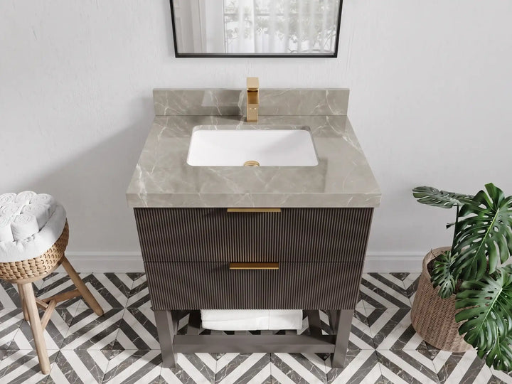 Catalina 30 in W x 22 in D Free Standing Reeded Single Sink Bathroom Vanity - photo 21