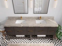 Catalina 84 in W x 22 in D Free Standing Reeded Double Sink Bathroom Vanity - photo 30
