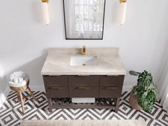 Catalina 48 in W x 22 in D Free Standing Reeded Single Sink Bathroom Vanity - photo 33