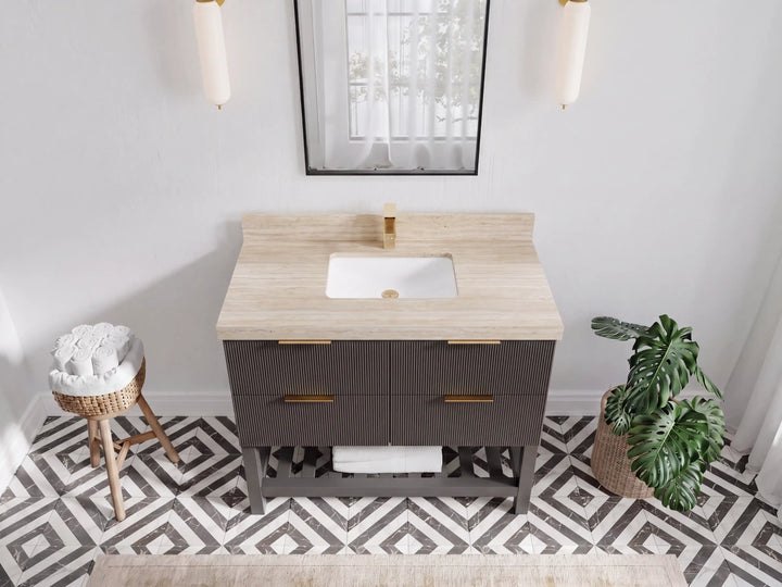Catalina 42 in W x 22 in D Free Standing Reeded Single Sink Bathroom Vanity - photo 30