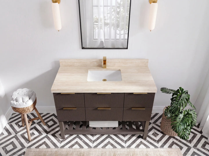 Catalina 48 in W x 22 in D Free Standing Reeded Single Sink Bathroom Vanity - photo 35