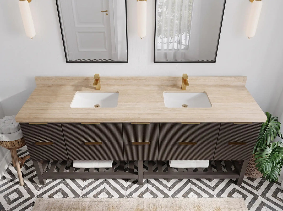 Catalina 84 in W x 22 in D Free Standing Reeded Double Sink Bathroom Vanity | 
              
                Urbane Bronze
                
                  
             - CAT_URB_WHQZ_84D - photo №32