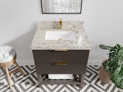 Catalina 30 in W x 22 in D Free Standing Reeded Single Sink Bathroom Vanity - photo 22