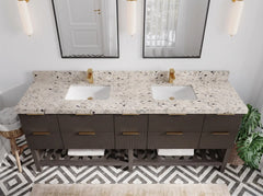 Catalina 84 in W x 22 in D Free Standing Reeded Double Sink Bathroom Vanity - photo 33