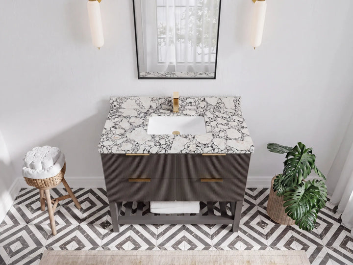 Catalina 42 in W x 22 in D Free Standing Reeded Single Sink Bathroom Vanity - photo 17