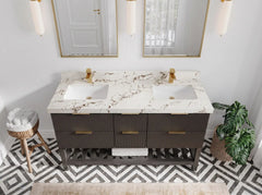 Catalina 60 in W x 22 in D Free Standing Reeded Double Sink Bathroom Vanity - photo 29