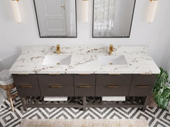 Catalina 84 in W x 22 in D Free Standing Reeded Double Sink Bathroom Vanity - photo 11