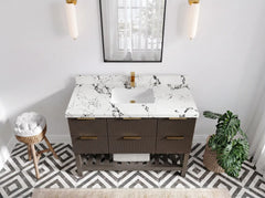 Catalina 48 in W x 22 in D Free Standing Reeded Single Sink Bathroom Vanity - photo 23