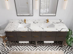 Catalina 84 in W x 22 in D Free Standing Reeded Double Sink Bathroom Vanity - photo 20