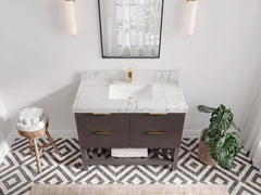 Catalina 42 in W x 22 in D Free Standing Reeded Single Sink Bathroom Vanity - photo 38