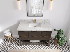 Catalina 48 in W x 22 in D Free Standing Reeded Single Sink Bathroom Vanity - photo 17