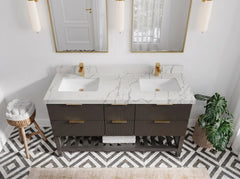 Catalina 60 in W x 22 in D Free Standing Reeded Double Sink Bathroom Vanity - photo 32