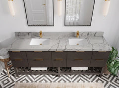 Catalina 84 in W x 22 in D Free Standing Reeded Double Sink Bathroom Vanity - photo 21