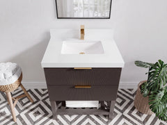 Catalina 30 in W x 22 in D Free Standing Reeded Single Sink Bathroom Vanity - photo 4
