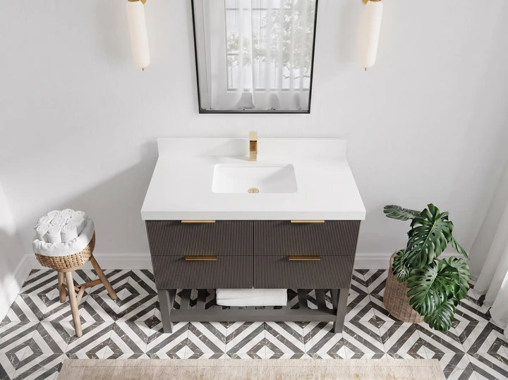 Catalina 42 in W x 22 in D Free Standing Reeded Single Sink Bathroom Vanity - photo 5