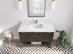 Catalina 48 in W x 22 in D Free Standing Reeded Single Sink Bathroom Vanity - photo 4