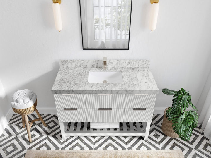 Catalina 48 in W x 22 in D Free Standing Reeded Single Sink Bathroom Vanity - photo 18