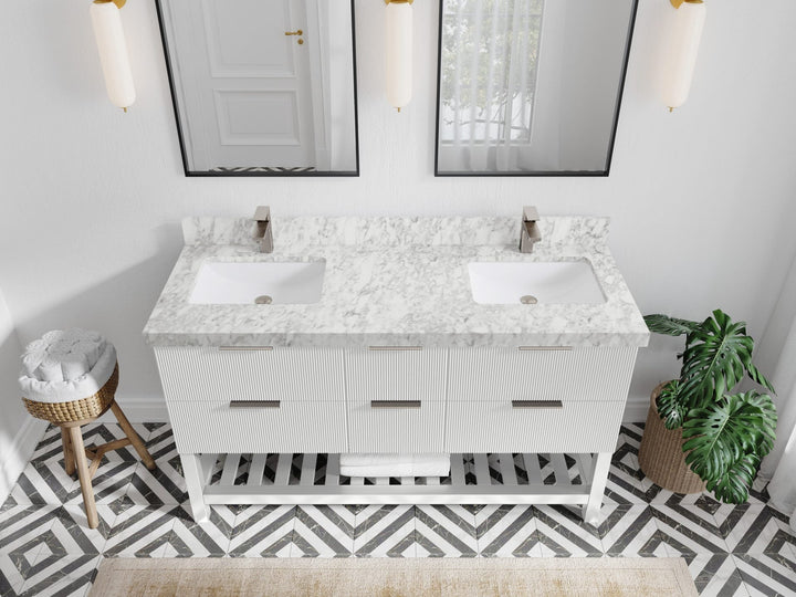 Catalina 60 in W x 22 in D Free Standing Reeded Double Sink Bathroom Vanity - photo 18