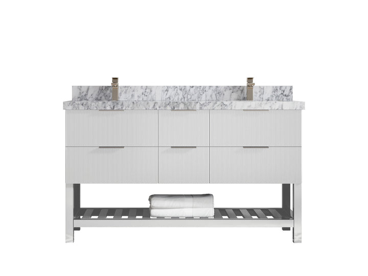 Catalina 60 in W x 22 in D Free Standing Reeded Double Sink Bathroom Vanity - photo 19