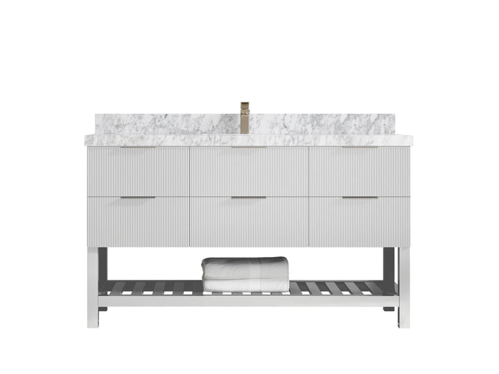 Catalina 60 in W x 22 in D Free Standing Reeded Single Sink Bathroom Vanity - photo 19