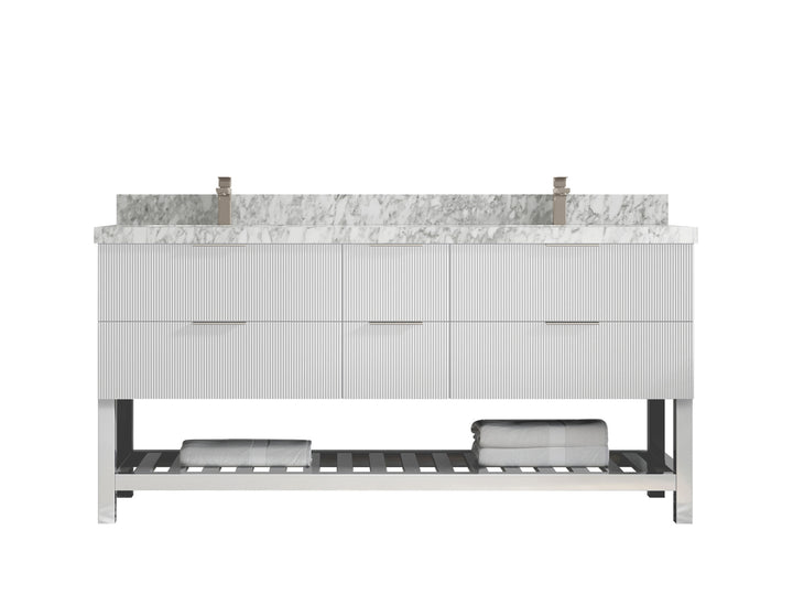 Catalina 72 in W x 22 in D Free Standing Reeded Double Sink Bathroom Vanity - photo 19