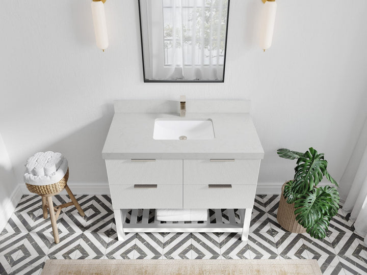 Catalina 42 in W x 22 in D Free Standing Reeded Single Sink Bathroom Vanity - photo 20