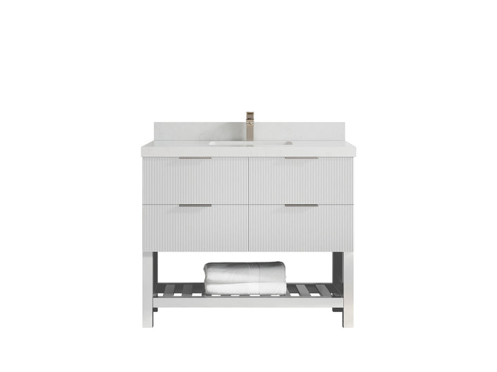 Catalina 42 in W x 22 in D Free Standing Reeded Single Sink Bathroom Vanity - photo 21
