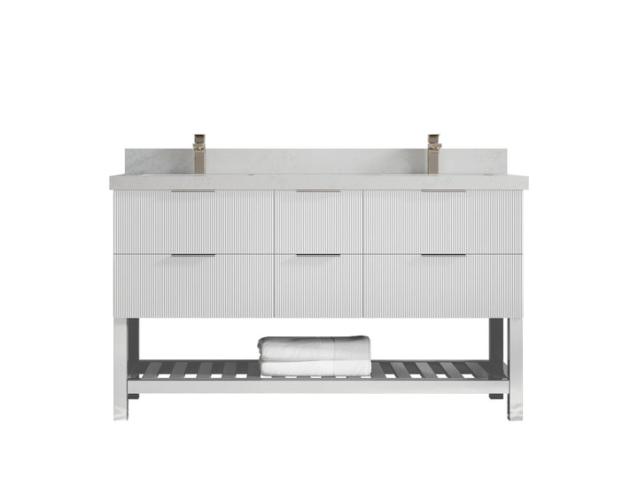 Catalina 60 in W x 22 in D Free Standing Reeded Double Sink Bathroom Vanity - photo 21