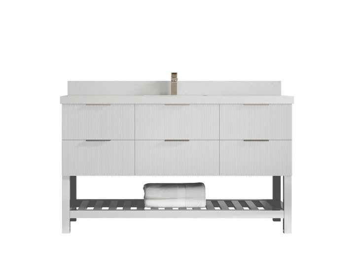 Catalina 60 in W x 22 in D Free Standing Reeded Single Sink Bathroom Vanity - photo 21