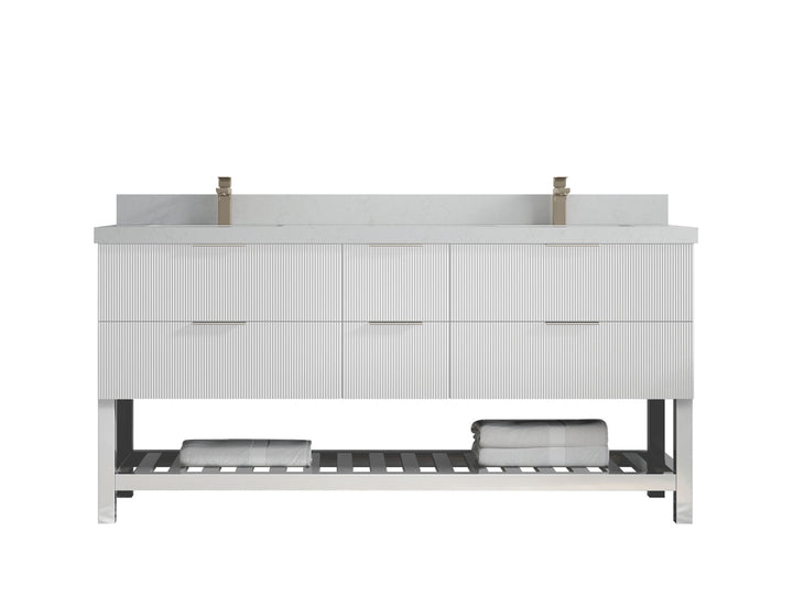 Catalina 72 in W x 22 in D Free Standing Reeded Double Sink Bathroom Vanity - photo 21