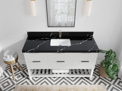 Catalina 60 in W x 22 in D Free Standing Reeded Single Sink Bathroom Vanity - photo 8