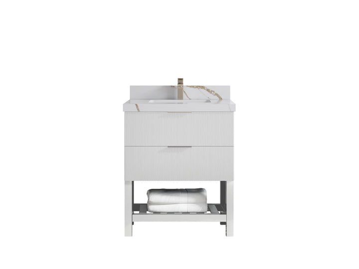 Catalina 30 in W x 22 in D Free Standing Reeded Single Sink Bathroom Vanity - photo 16