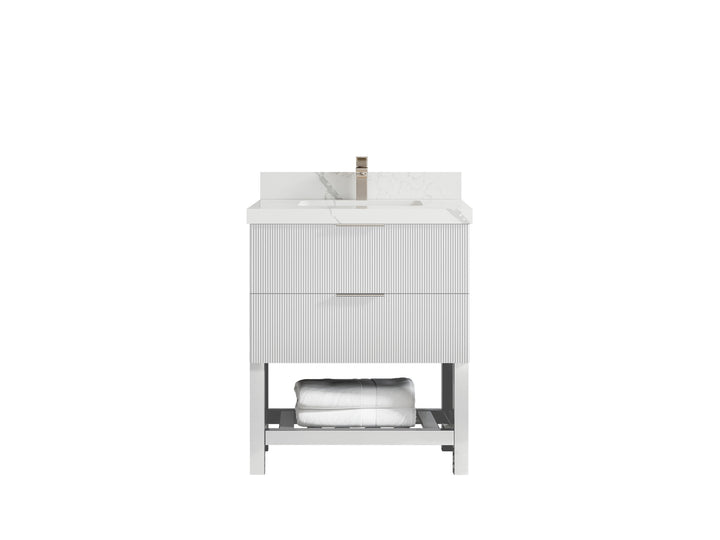 Catalina 30 in W x 22 in D Free Standing Reeded Single Sink Bathroom Vanity - photo 10