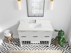 Catalina 48 in W x 22 in D Free Standing Reeded Single Sink Bathroom Vanity - photo 12