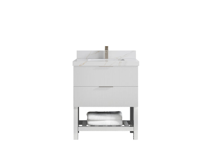 Catalina 30 in W x 22 in D Free Standing Reeded Single Sink Bathroom Vanity - photo 14