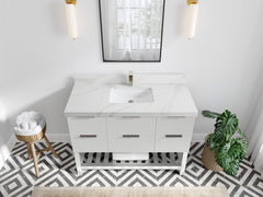 Catalina 48 in W x 22 in D Free Standing Reeded Single Sink Bathroom Vanity - photo 16