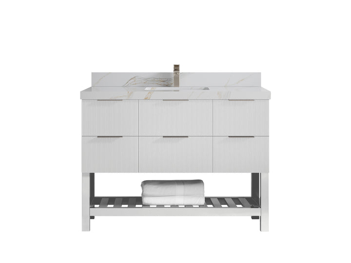 Catalina 48 in W x 22 in D Free Standing Reeded Single Sink Bathroom Vanity - photo 17