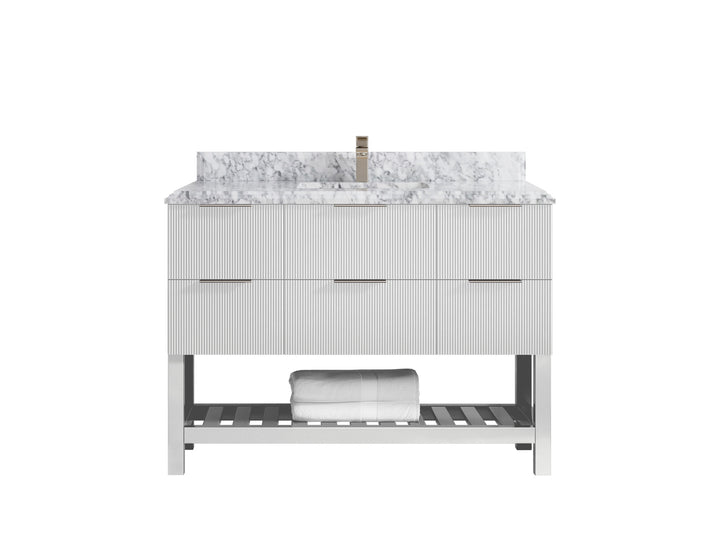 Catalina 48 in W x 22 in D Free Standing Reeded Single Sink Bathroom Vanity - photo 45