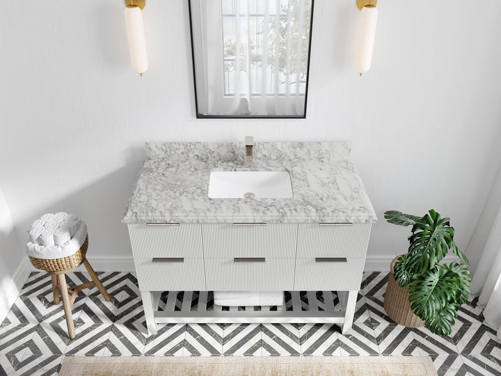 Catalina 48 in W x 22 in D Free Standing Reeded Single Sink Bathroom Vanity - photo 44