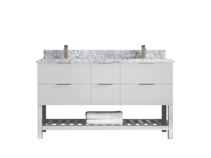 Catalina 60 in W x 22 in D Free Standing Reeded Double Sink Bathroom Vanity - photo 45