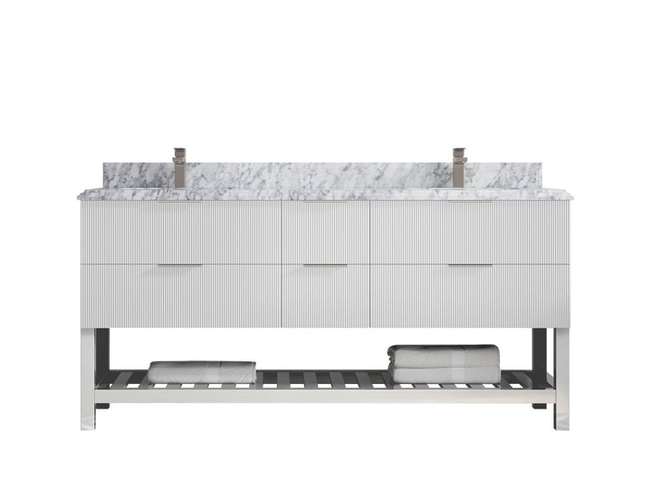 Catalina 72 in W x 22 in D Free Standing Reeded Double Sink Bathroom Vanity - photo 45