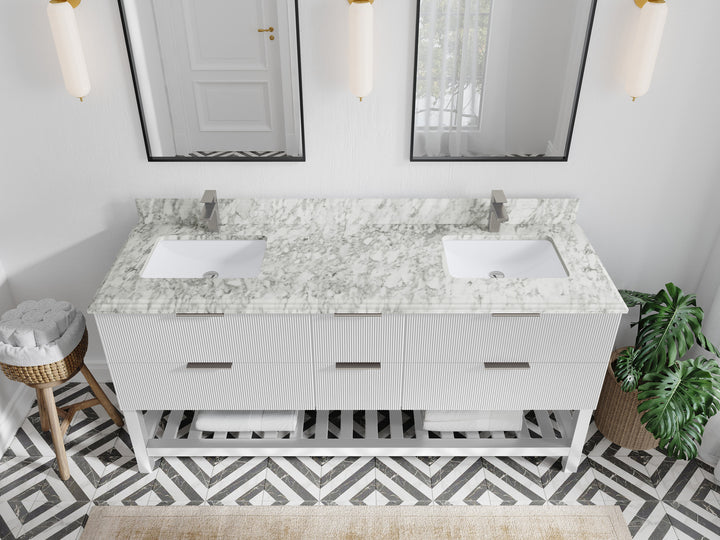 Catalina 72 in W x 22 in D Free Standing Reeded Double Sink Bathroom Vanity - photo 44