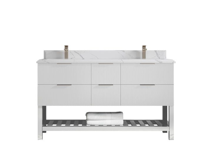 Catalina 60 in W x 22 in D Free Standing Reeded Double Sink Bathroom Vanity - photo 23