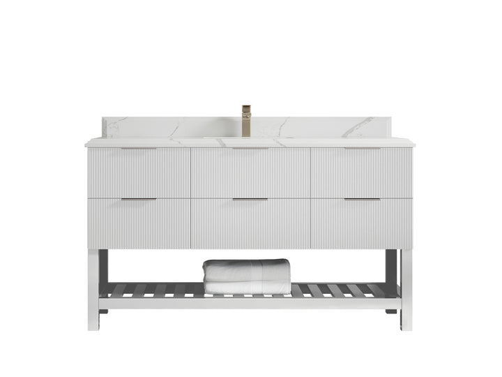 Catalina 60 in W x 22 in D Free Standing Reeded Single Sink Bathroom Vanity - photo 23