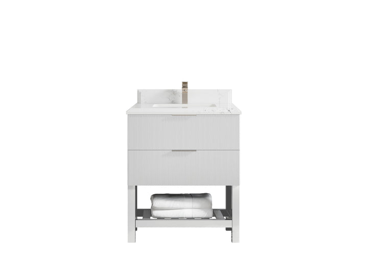 Catalina 30 in W x 22 in D Free Standing Reeded Single Sink Bathroom Vanity - photo 22