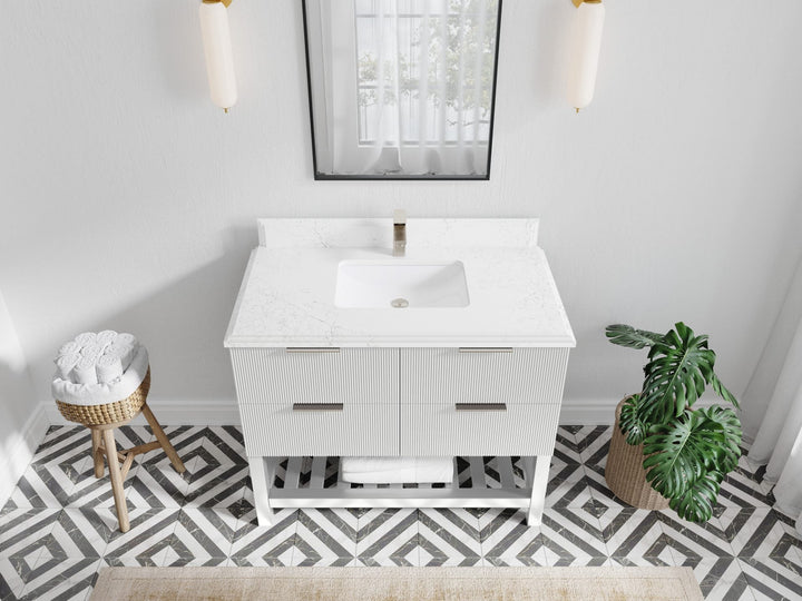 Catalina 42 in W x 22 in D Free Standing Reeded Single Sink Bathroom Vanity - photo 24
