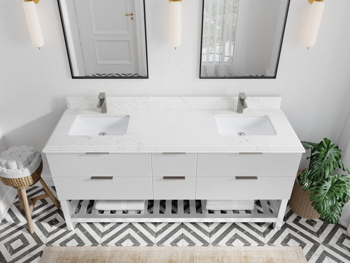 Catalina 72 in W x 22 in D Free Standing Reeded Double Sink Bathroom Vanity - photo 24