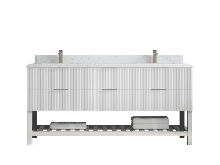 Catalina 72 in W x 22 in D Free Standing Reeded Double Sink Bathroom Vanity - photo 25